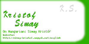 kristof simay business card